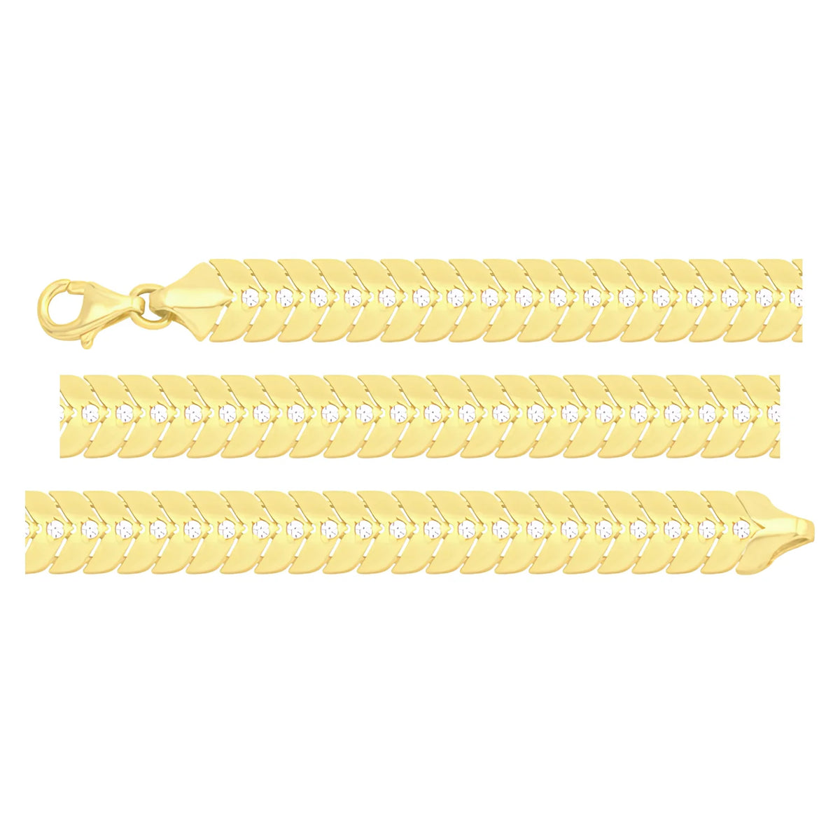 Solid gold braided bracelet, 7.90 g — shown in three rows across the frame.
