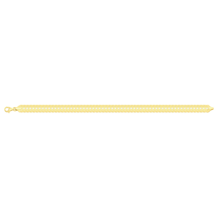Solid gold braided bracelet, 7.90 g — shown square on a plain background.