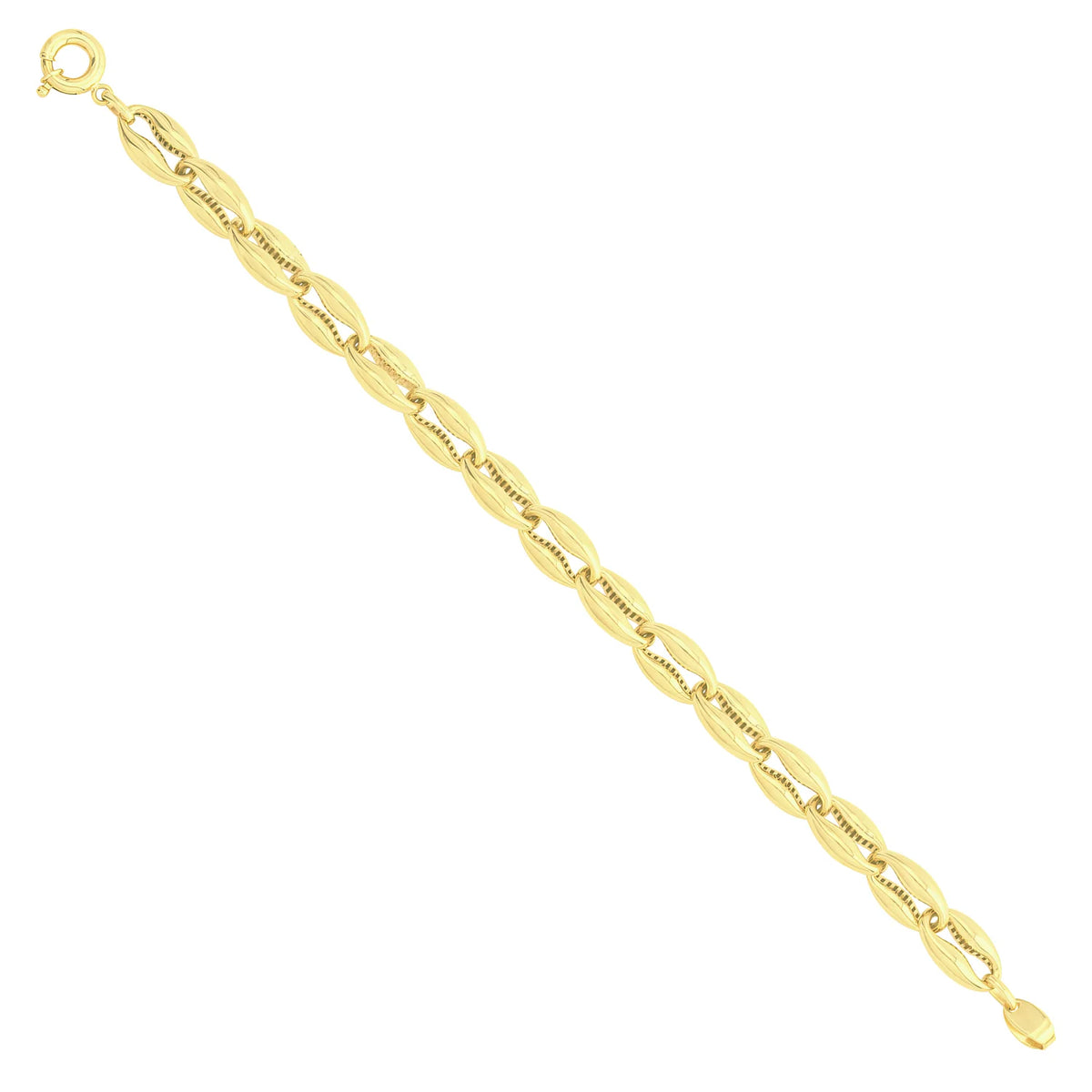 Solid gold mariner bracelet, 11.40 g — shown at an angle across the frame.
