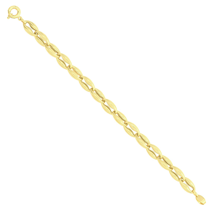 Solid gold mariner bracelet, 11.40 g — shown at an angle across the frame.