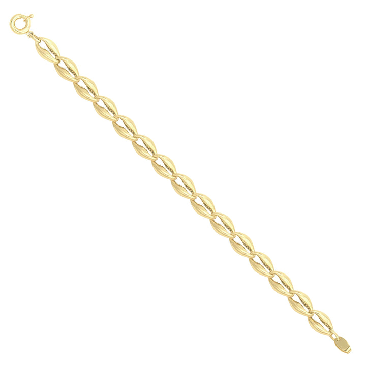 Solid gold mariner bracelet, 11.95 g — shown at an angle across the frame.
