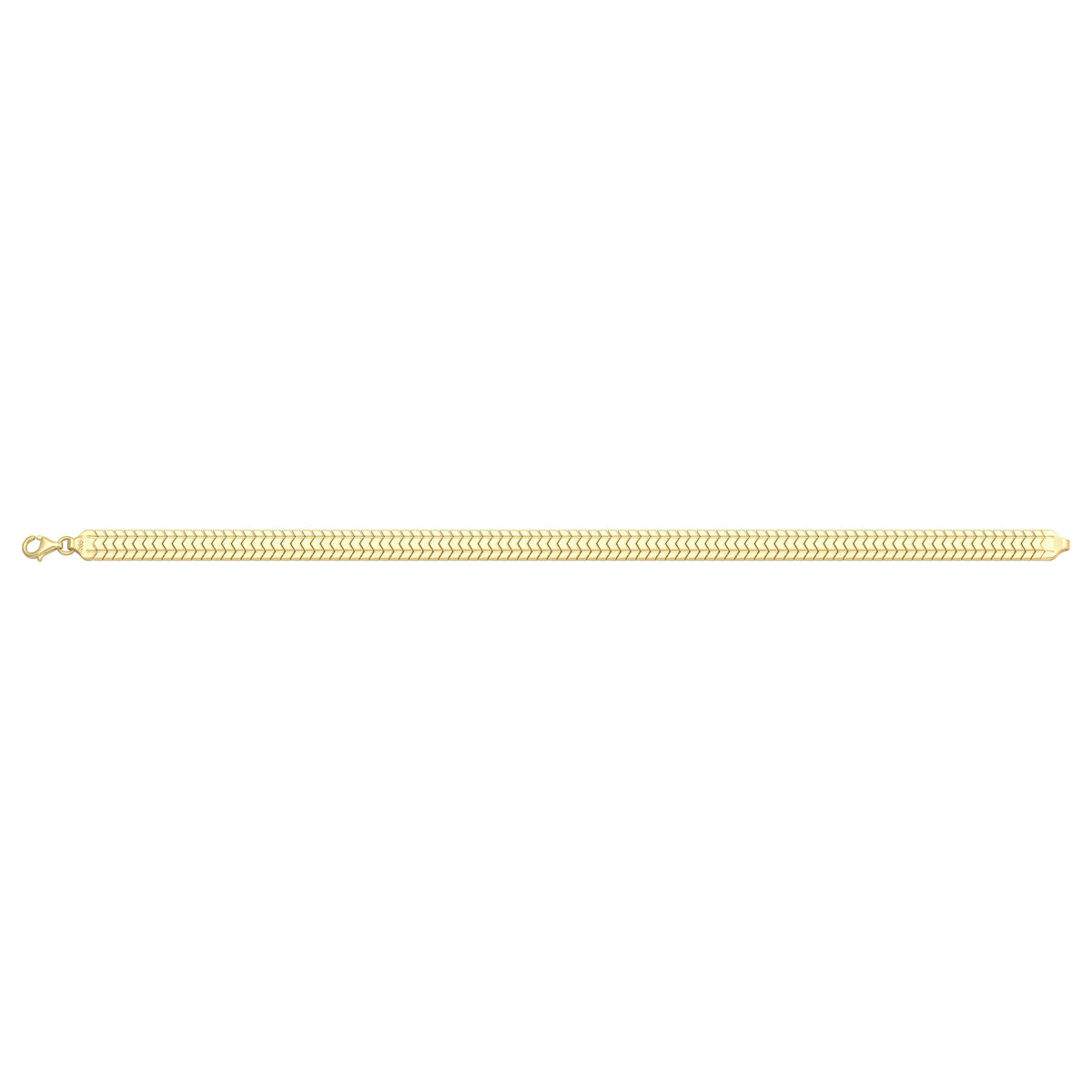 Solid gold herringbone bracelet, 7.85 g — shown square on a plain background.