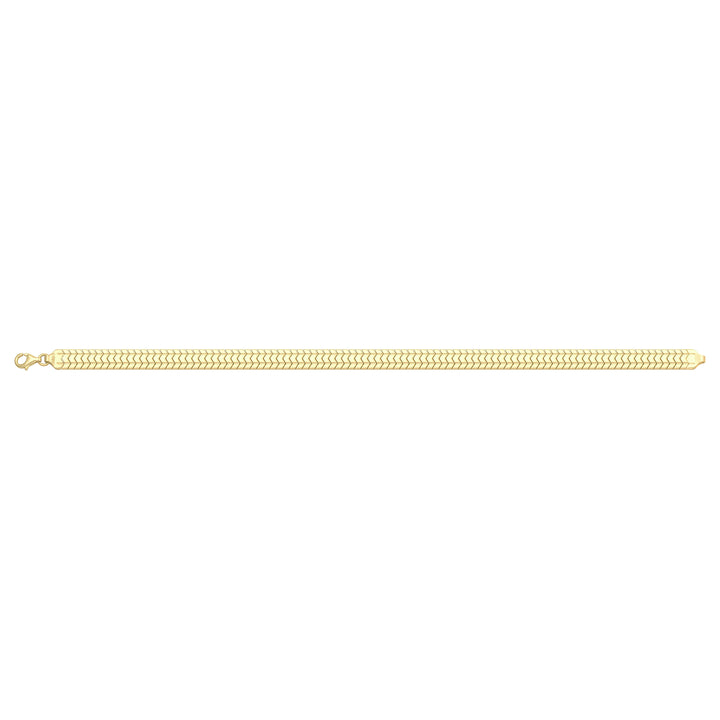 Solid gold herringbone bracelet, 7.85 g — shown square on a plain background.