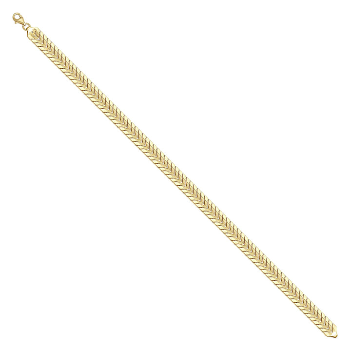 Solid gold herringbone bracelet, 7.00 g — shown at an angle across the frame.