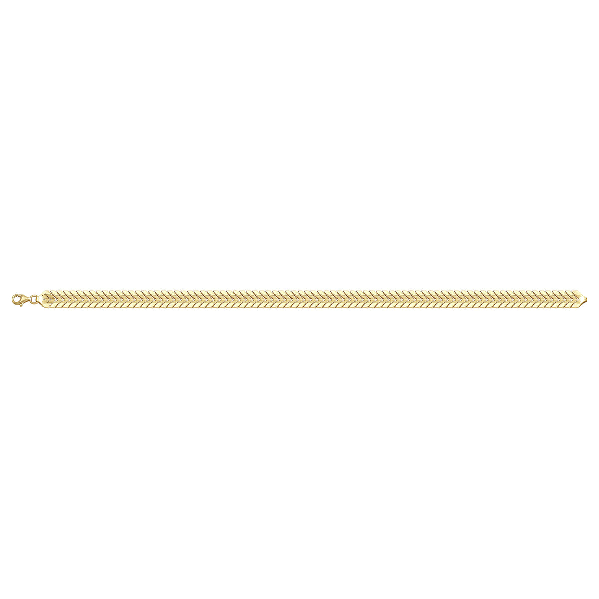Solid gold herringbone bracelet, 7.00 g — shown square on a plain background.