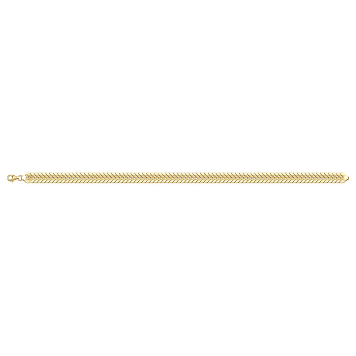 Solid gold herringbone bracelet, 7.00 g — shown square on a plain background.