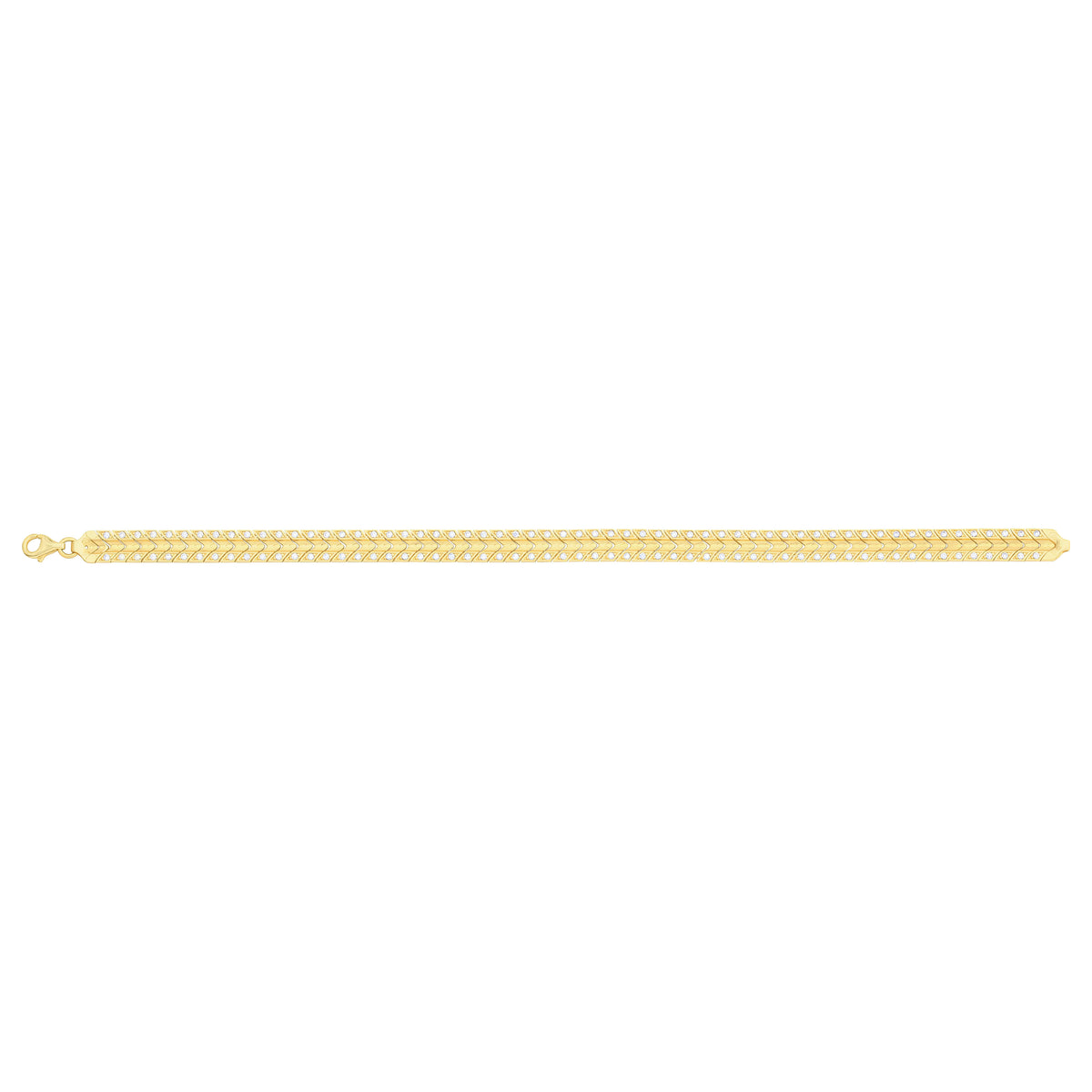 Solid gold herringbone bracelet, 9.60 g — shown square on a plain background.
