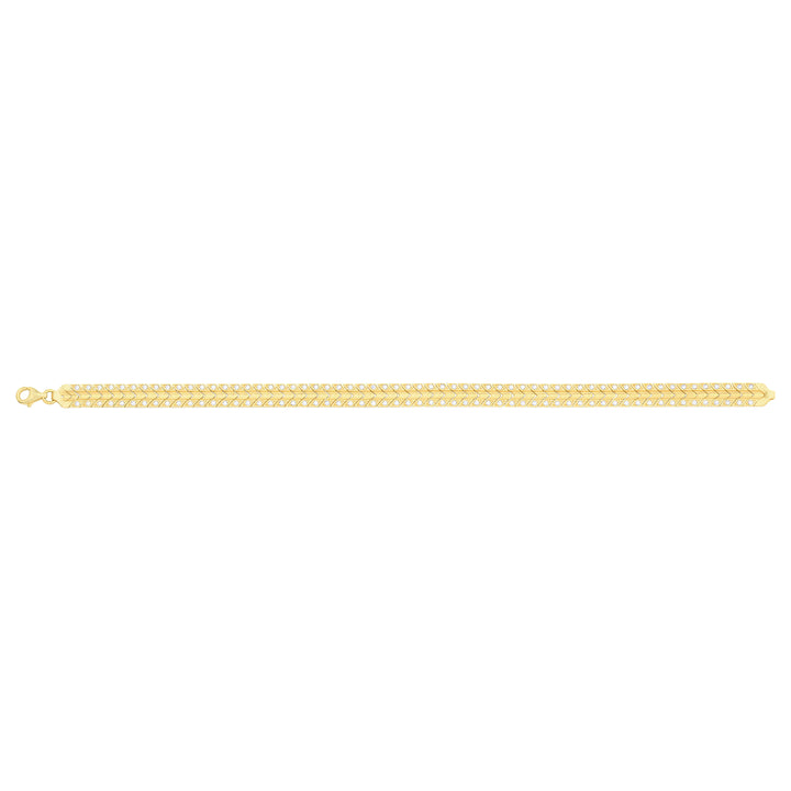 Solid gold herringbone bracelet, 9.60 g — shown square on a plain background.