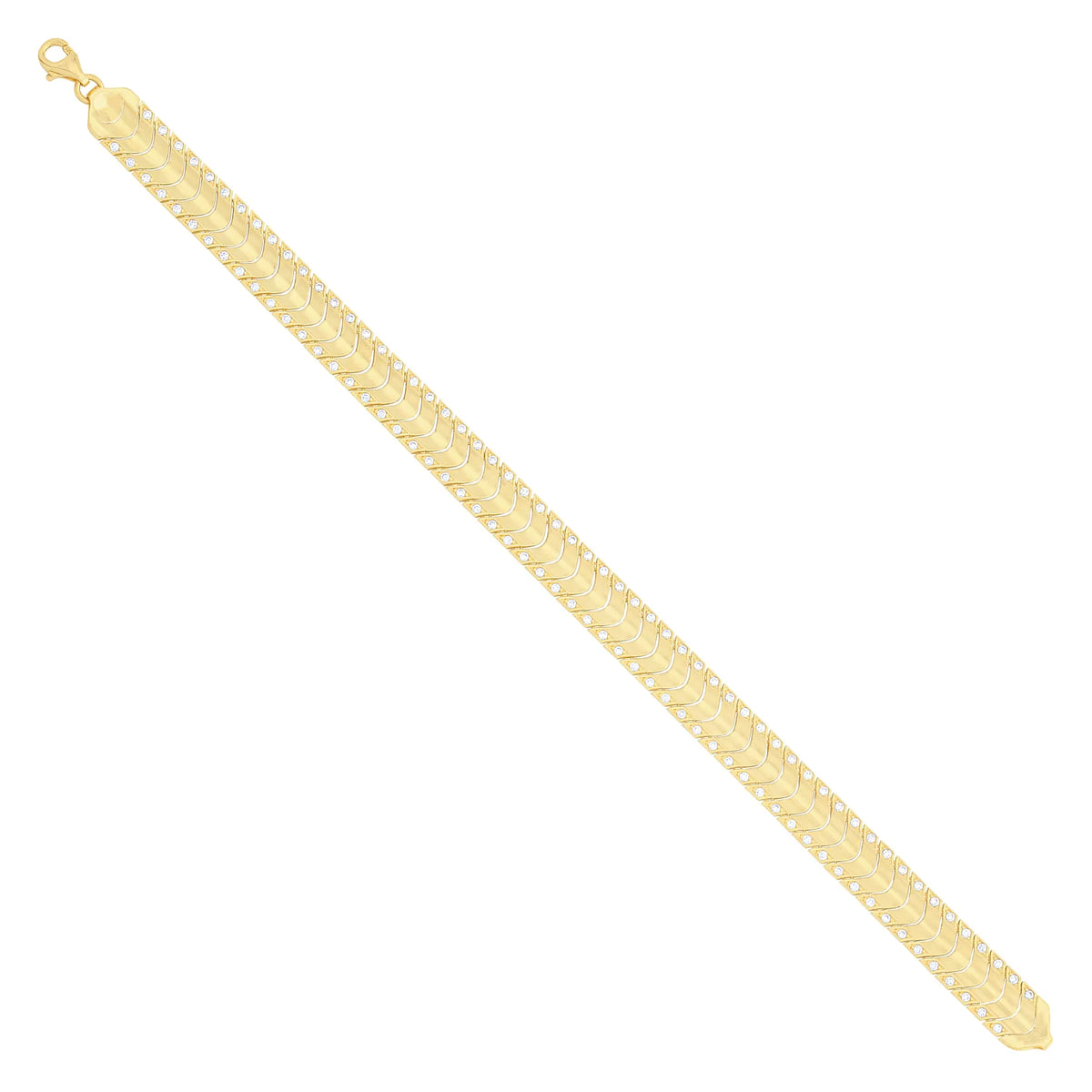 Solid gold herringbone bracelet, 11.50 g — shown at an angle across the frame.