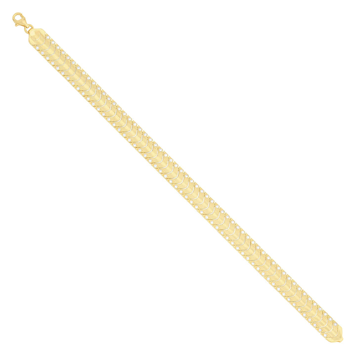 Solid gold herringbone bracelet, 11.50 g — shown at an angle across the frame.