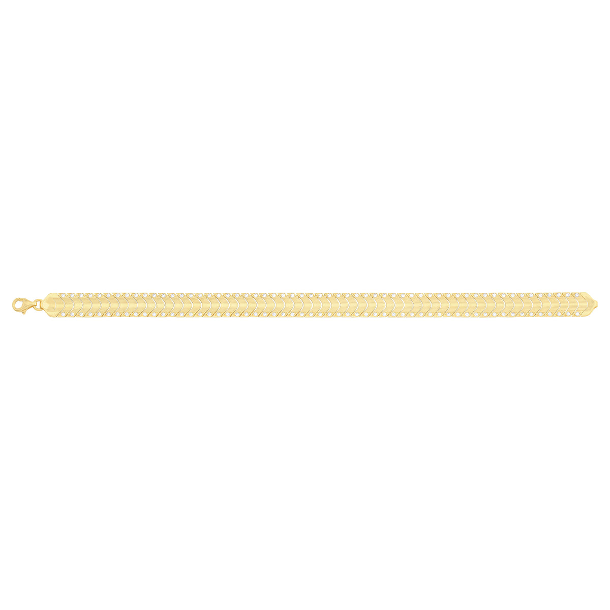 Solid gold herringbone bracelet, 11.50 g — shown square on a plain background.