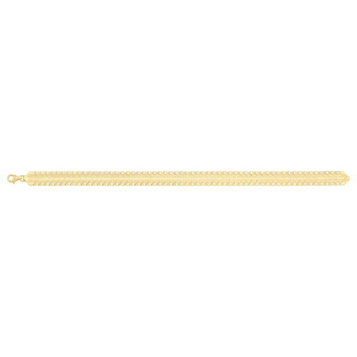 Solid gold herringbone bracelet, 11.50 g — shown square on a plain background.