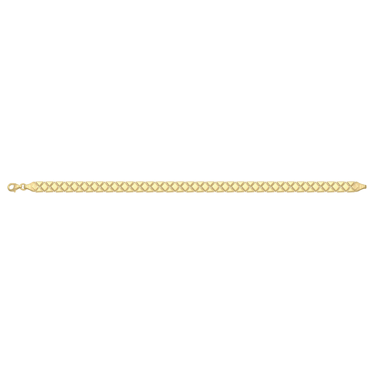 Solid gold fancy link bracelet, 7.15 g — shown square on a plain background.