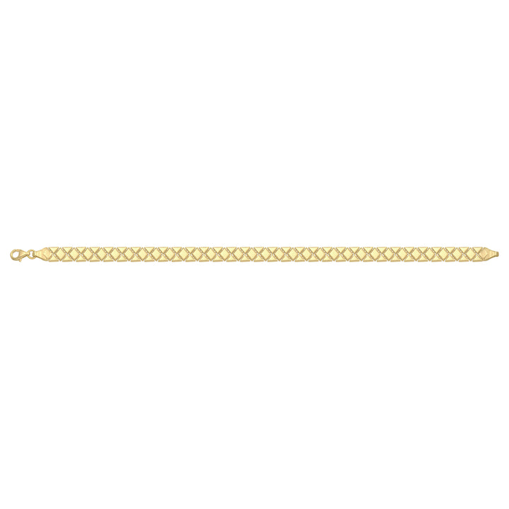 Solid gold fancy link bracelet, 7.15 g — shown square on a plain background.