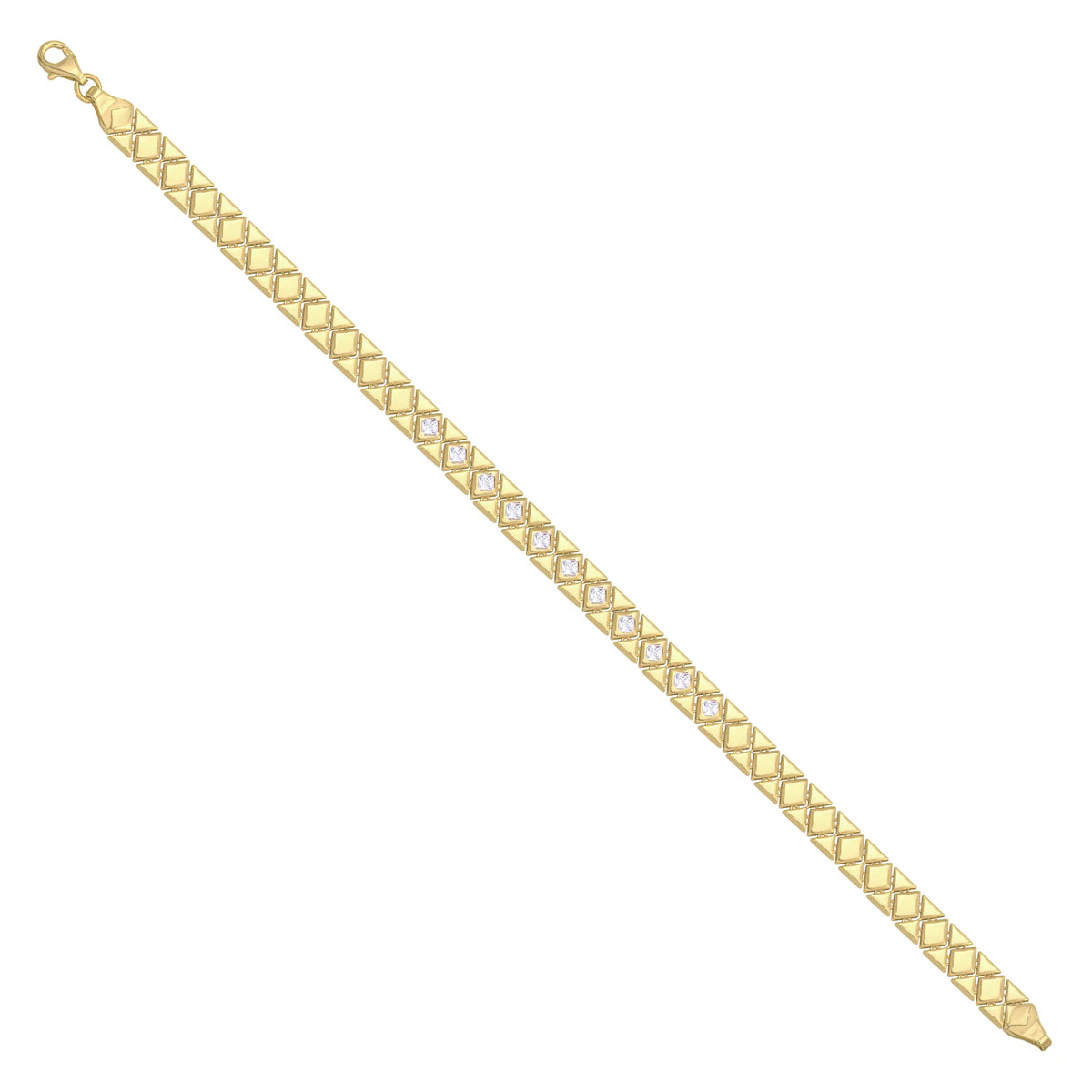 Solid gold fancy link bracelet, 8.55 g — shown at an angle across the frame.