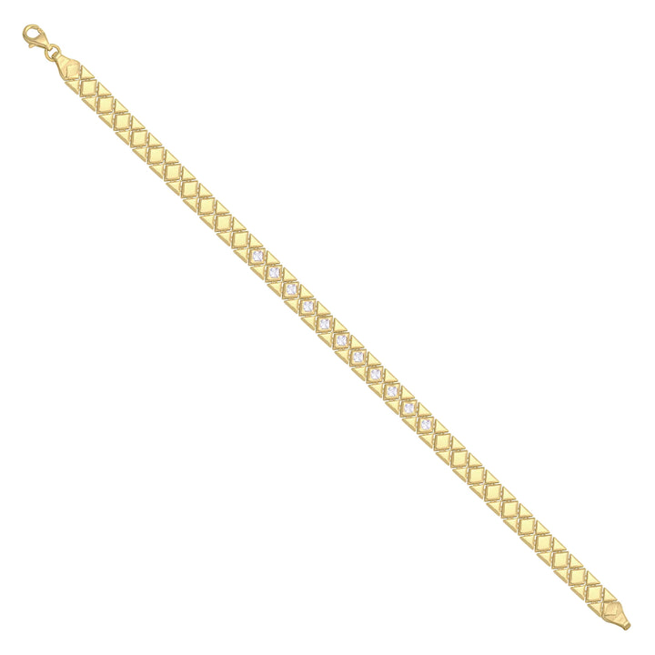 Solid gold fancy link bracelet, 8.55 g — shown at an angle across the frame.