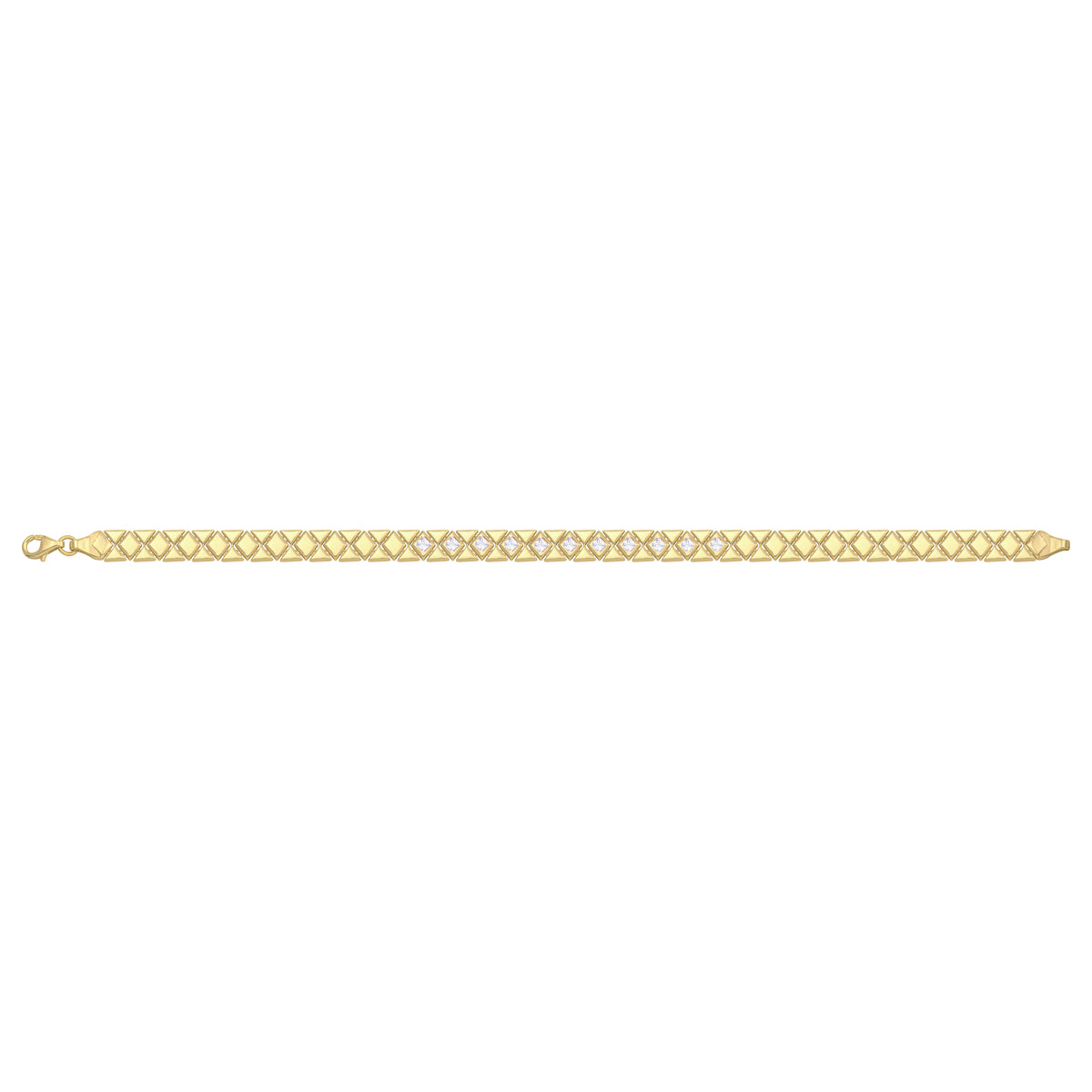 Solid gold fancy link bracelet, 8.55 g — shown square on a plain background.