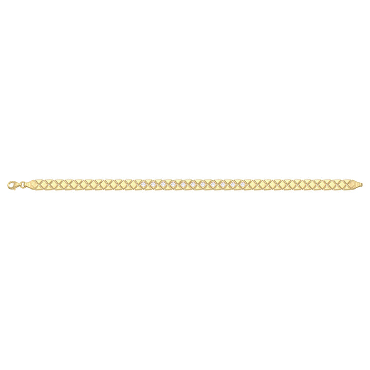 Solid gold fancy link bracelet, 8.55 g — shown square on a plain background.