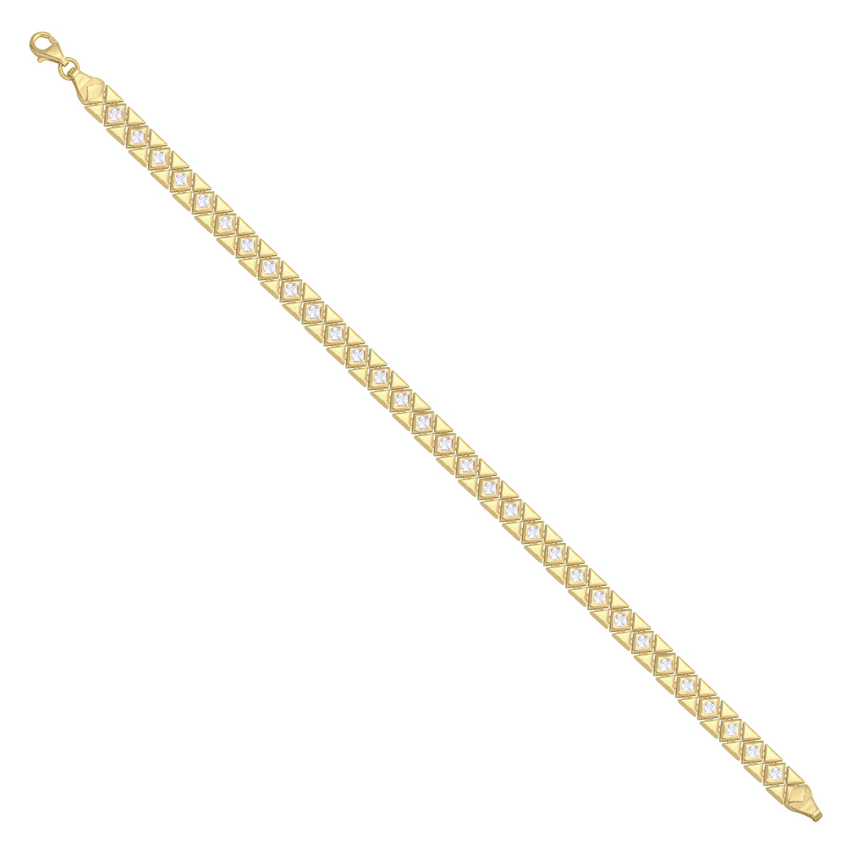 Solid gold fancy link bracelet, 9.60 g — shown at an angle across the frame.