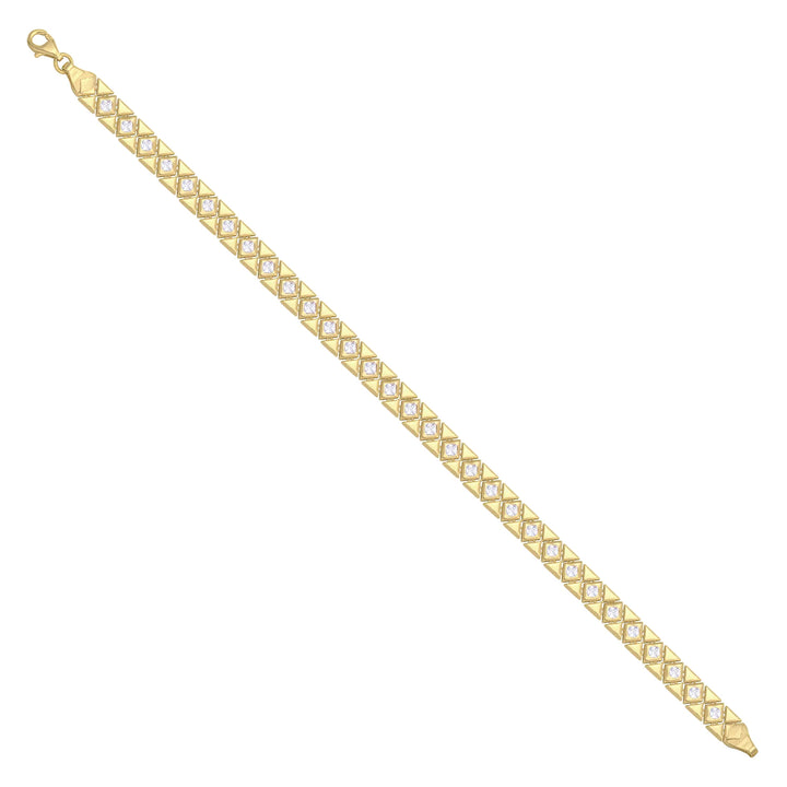 Solid gold fancy link bracelet, 9.60 g — shown at an angle across the frame.