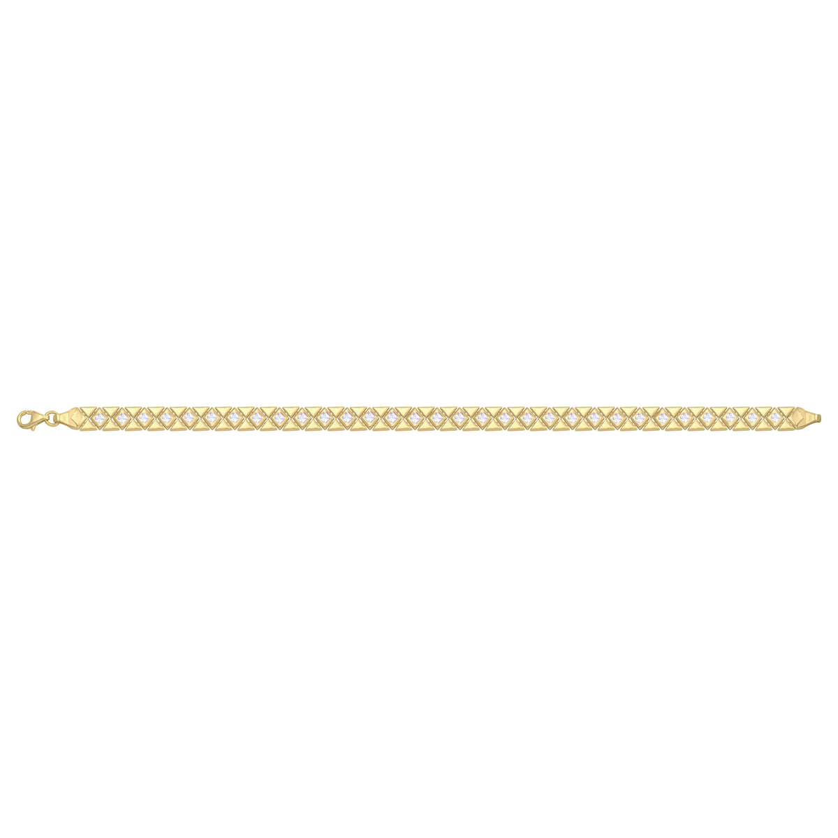 Solid gold fancy link bracelet, 9.60 g — shown square on a plain background.