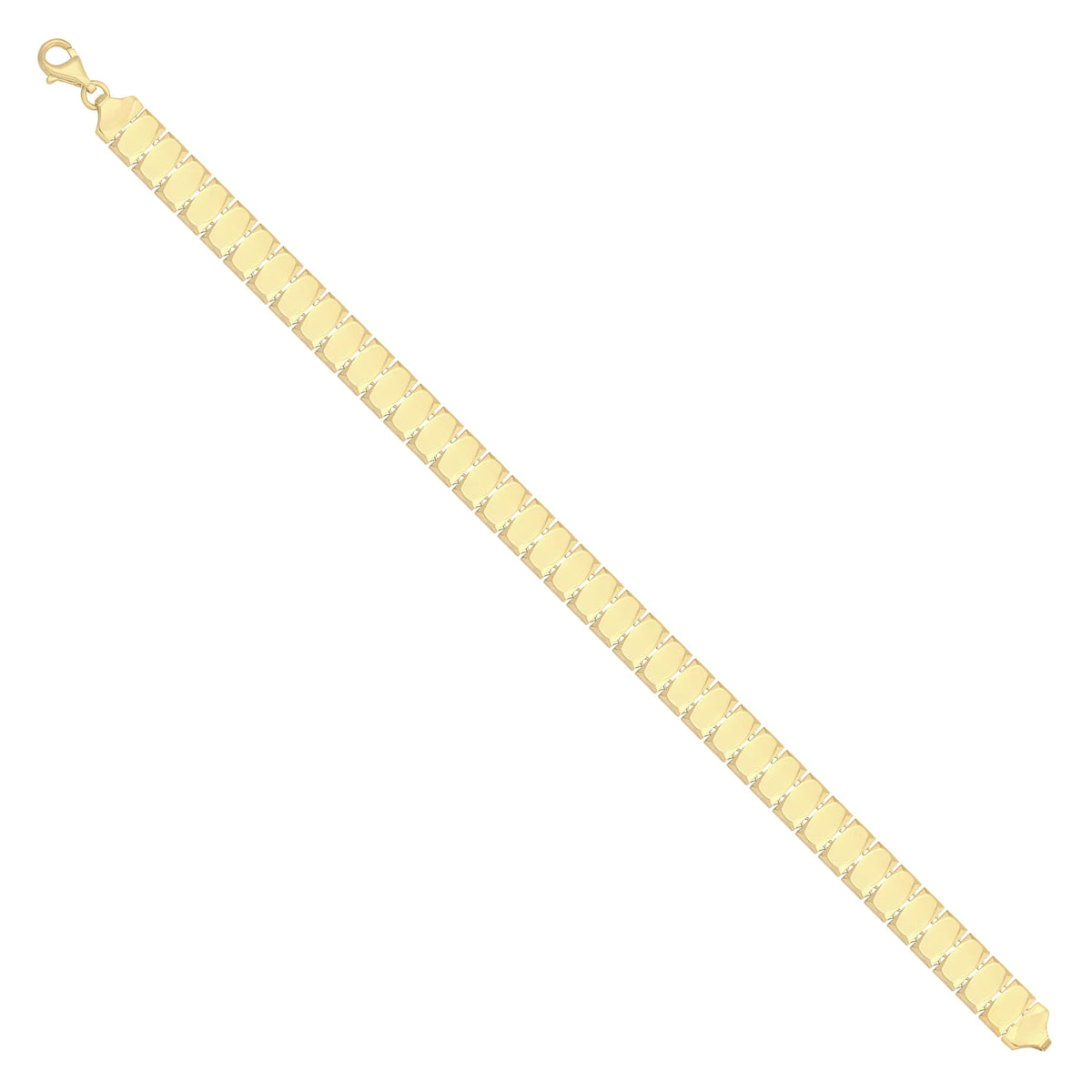 Solid gold bar link bracelet, 6.40 g — shown at an angle across the frame.