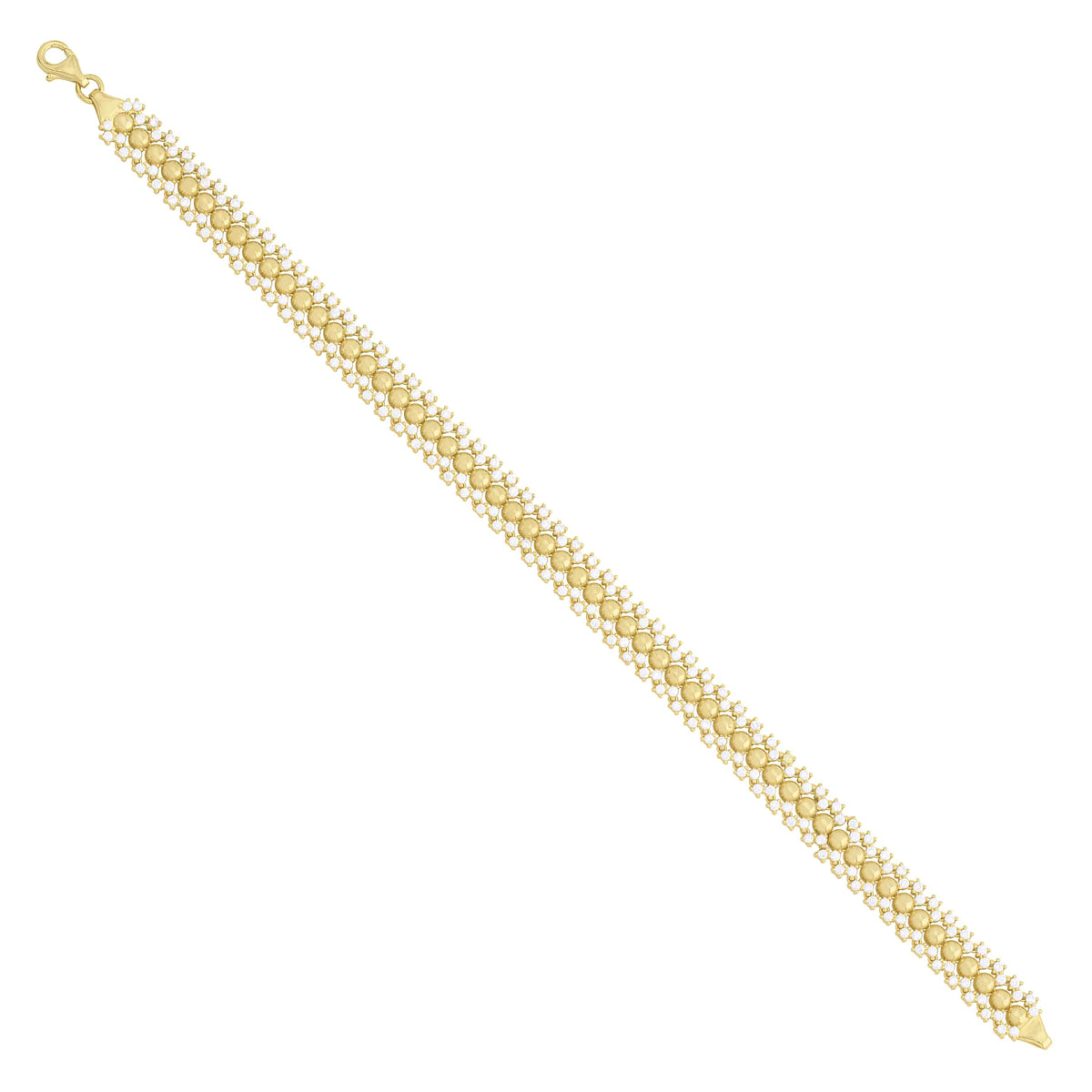 Solid gold bead bracelet, 10.40 g — shown at an angle across the frame.