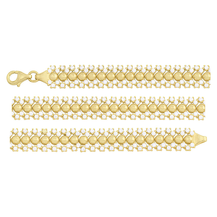 Solid gold bead bracelet, 10.40 g — shown in three rows across the frame.