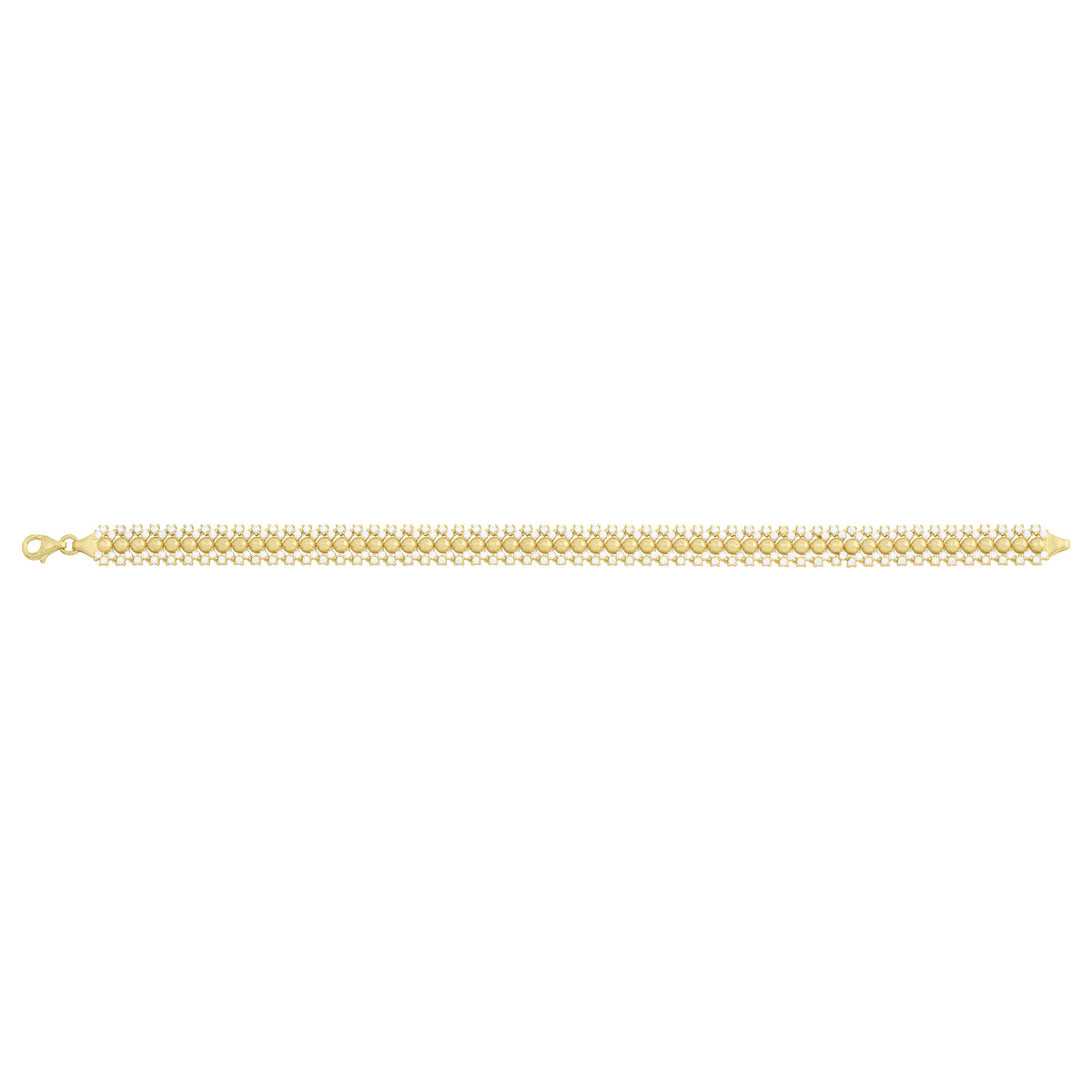 Solid gold bead bracelet, 10.40 g — shown square on a plain background.