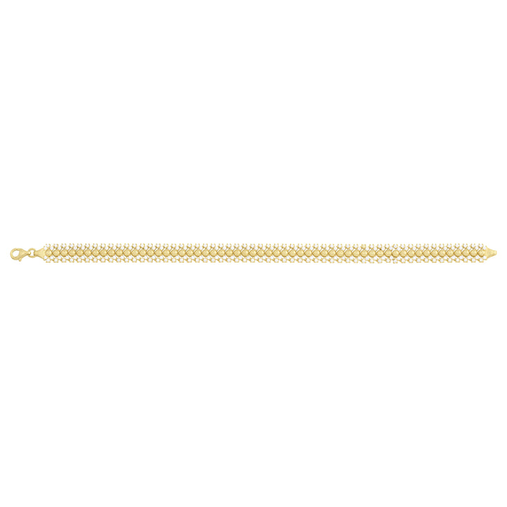 Solid gold bead bracelet, 10.40 g — shown square on a plain background.