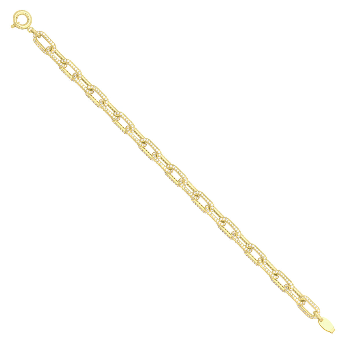 Solid gold fancy link bracelet, 15.00 g — shown at an angle across the frame.
