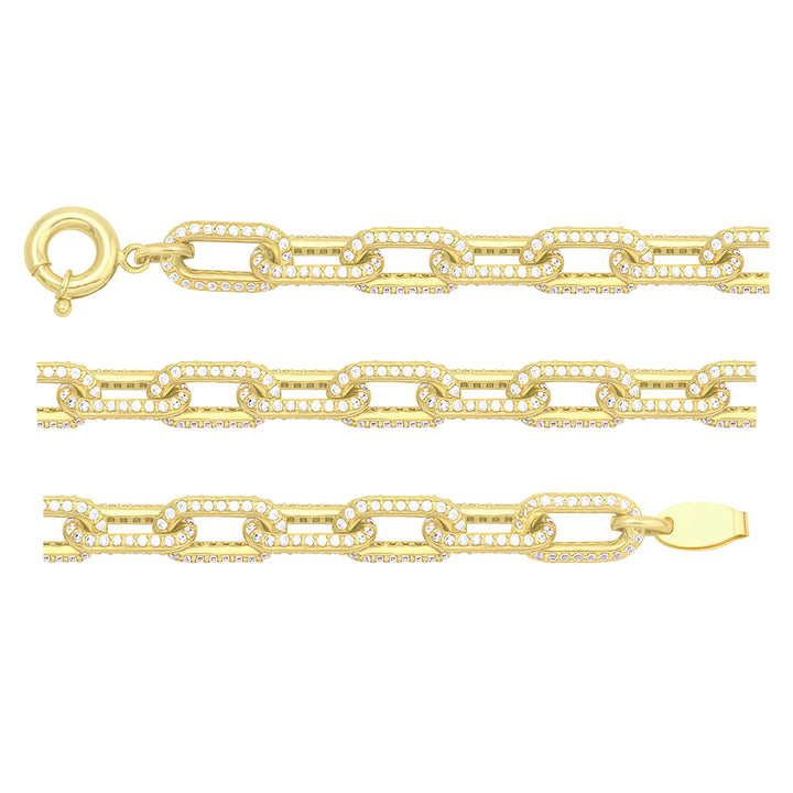 Solid gold fancy link bracelet, 15.00 g — shown in three rows across the frame.