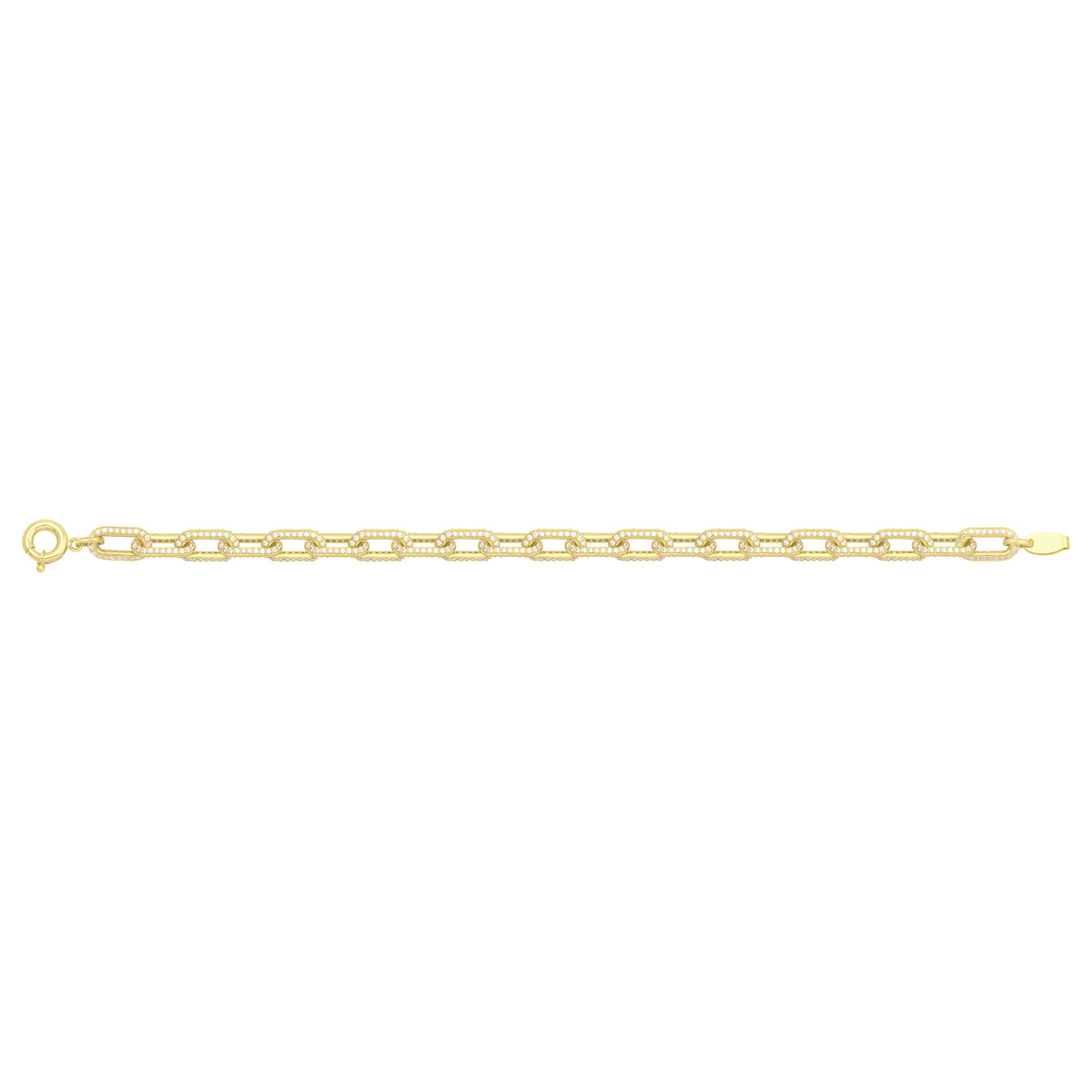 Solid gold fancy link bracelet, 15.00 g — shown square on a plain background.