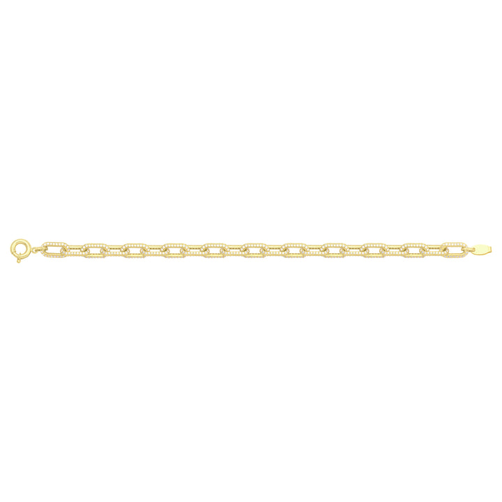 Solid gold fancy link bracelet, 15.00 g — shown square on a plain background.