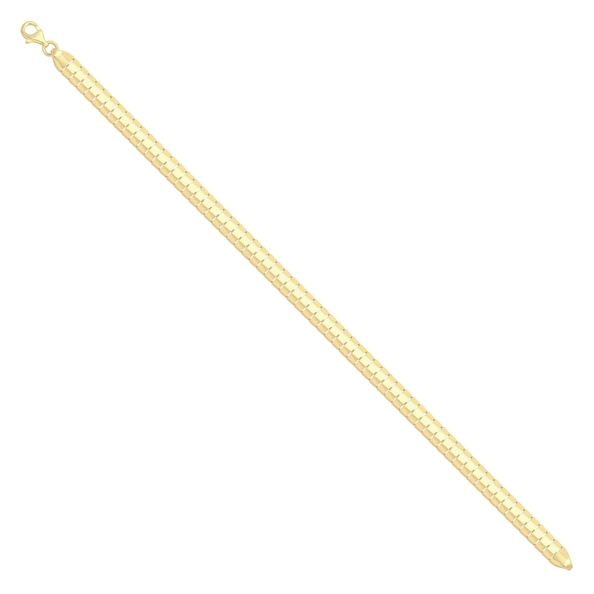 Solid gold bar link bracelet, 5.55 g — shown at an angle across the frame.
