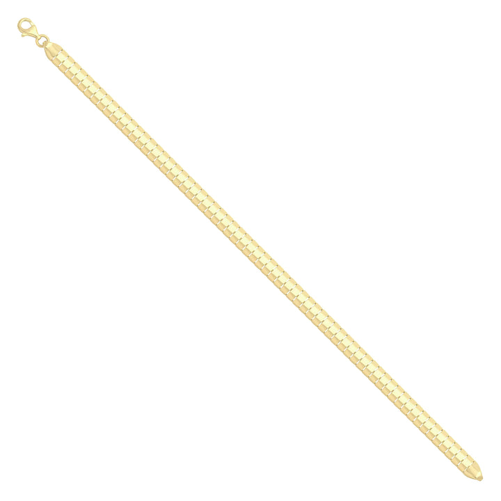 Solid gold bar link bracelet, 5.55 g — shown at an angle across the frame.