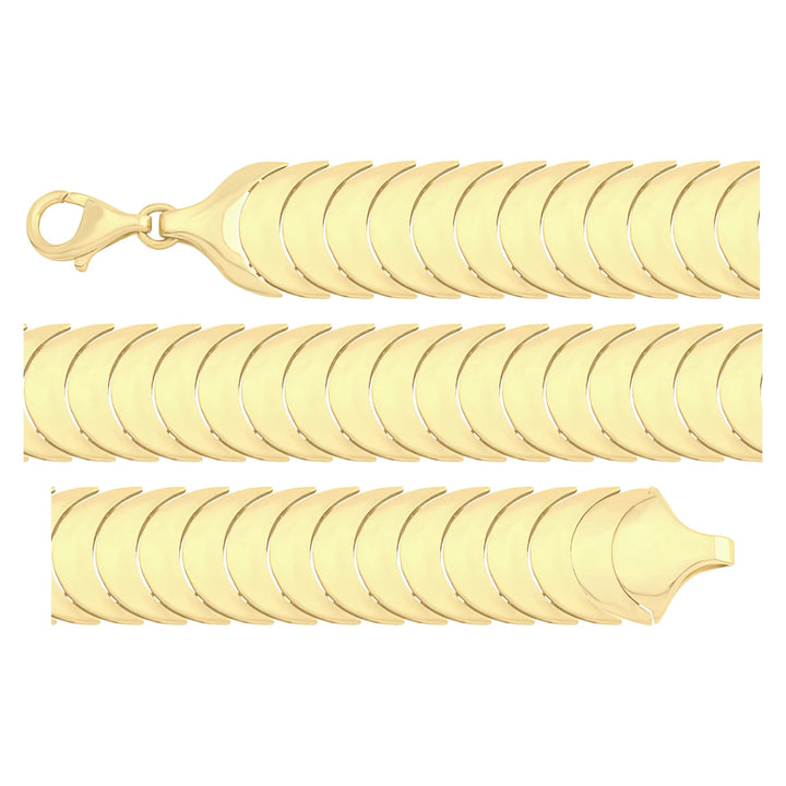 Solid gold braided bracelet, 13.00 g — shown in three rows across the frame.