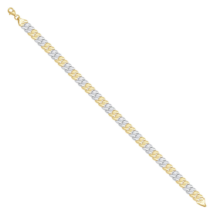Solid gold braided bracelet, 6.95 g — shown at an angle across the frame.