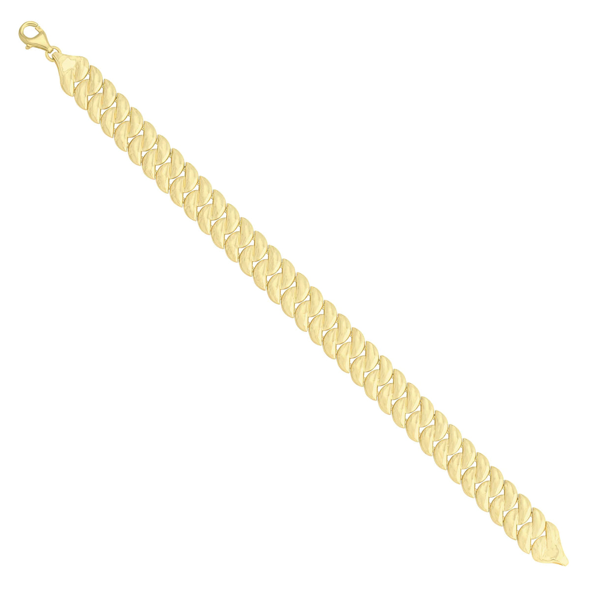 Solid gold curb bracelet, 12.65 g — shown at an angle across the frame.