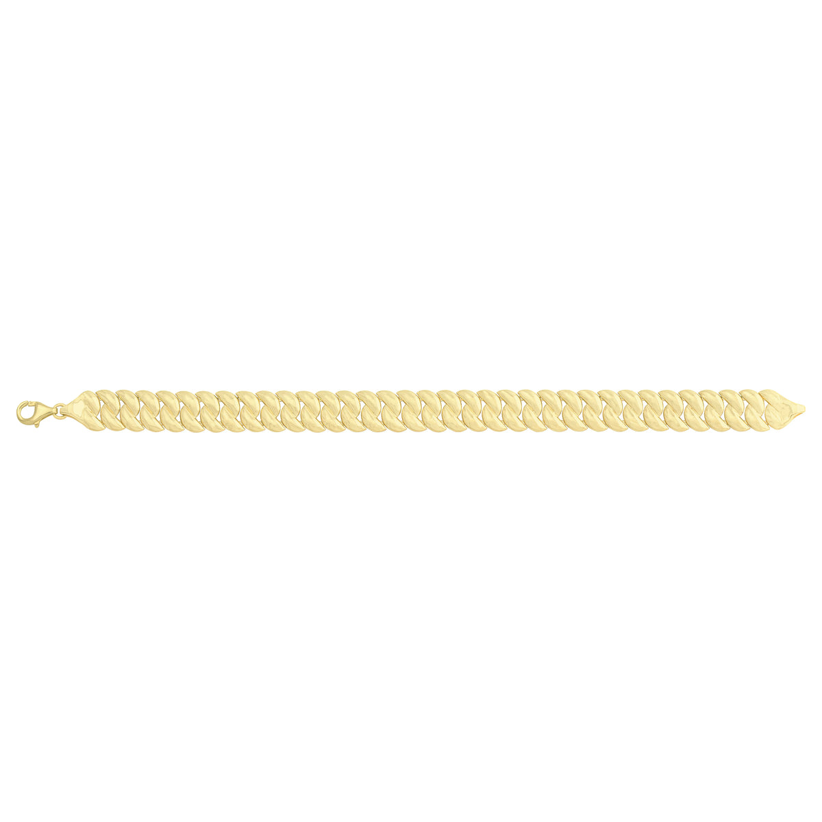 Solid gold curb bracelet, 12.65 g — shown square on a plain background.