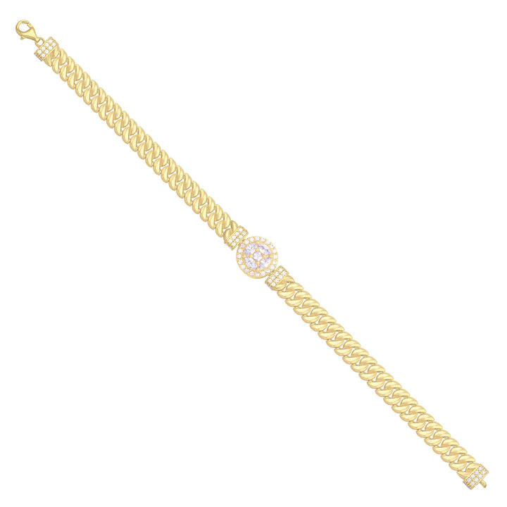 Solid gold curb bracelet, 9.30 g — shown at an angle across the frame.
