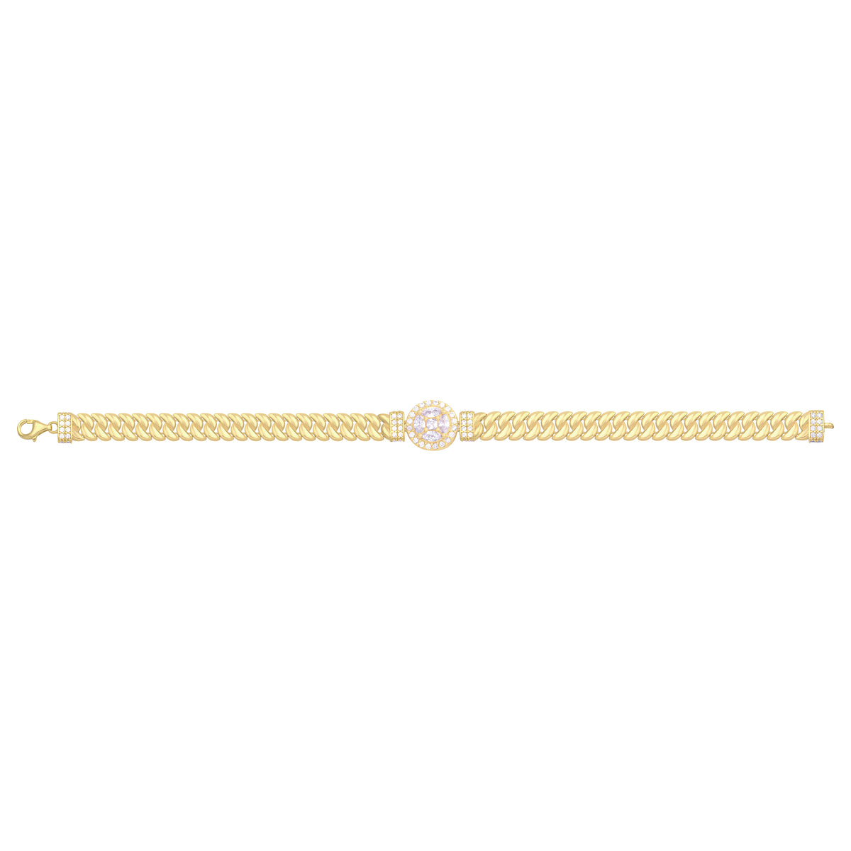 Solid gold curb bracelet, 9.30 g — shown square on a plain background.