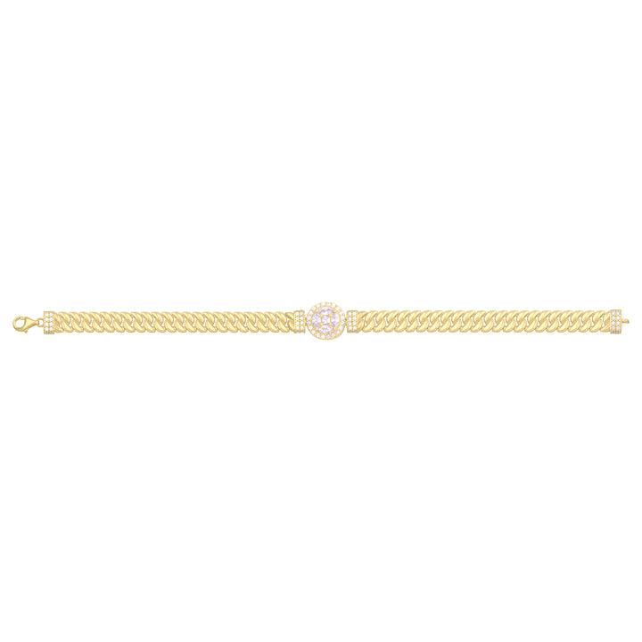 Solid gold curb bracelet, 9.30 g — shown square on a plain background.
