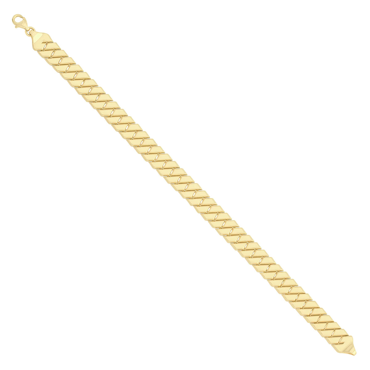Solid gold braided bracelet, 7.20 g — shown at an angle across the frame.