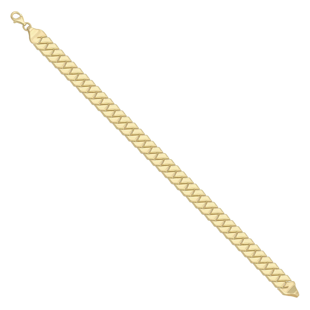 Solid gold curb bracelet, 9.50 g — shown at an angle across the frame.