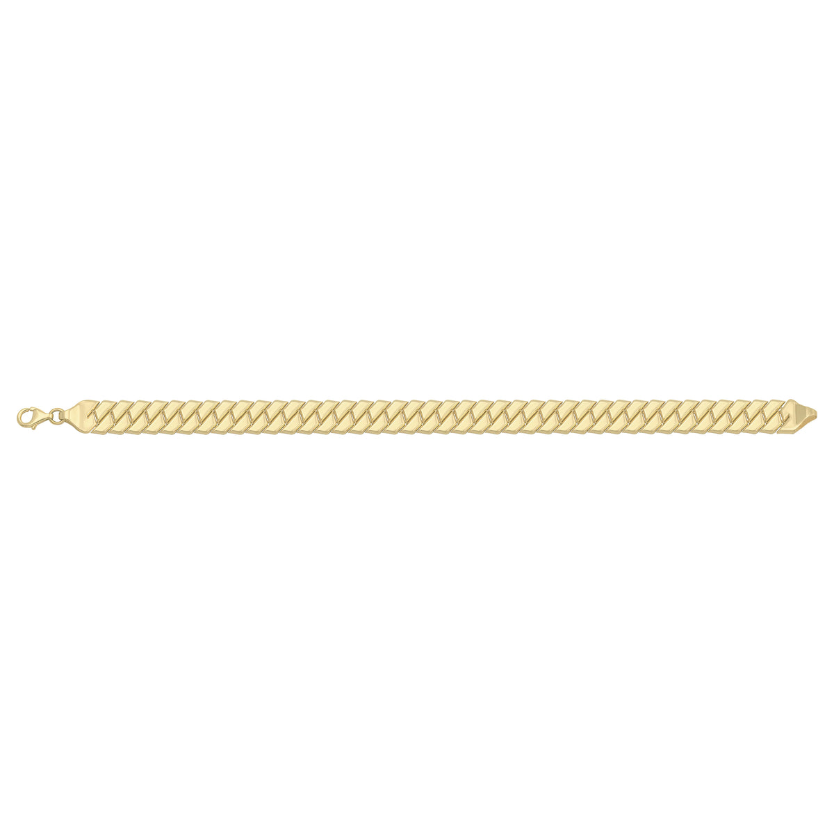 Solid gold curb bracelet, 9.50 g — shown square on a plain background.