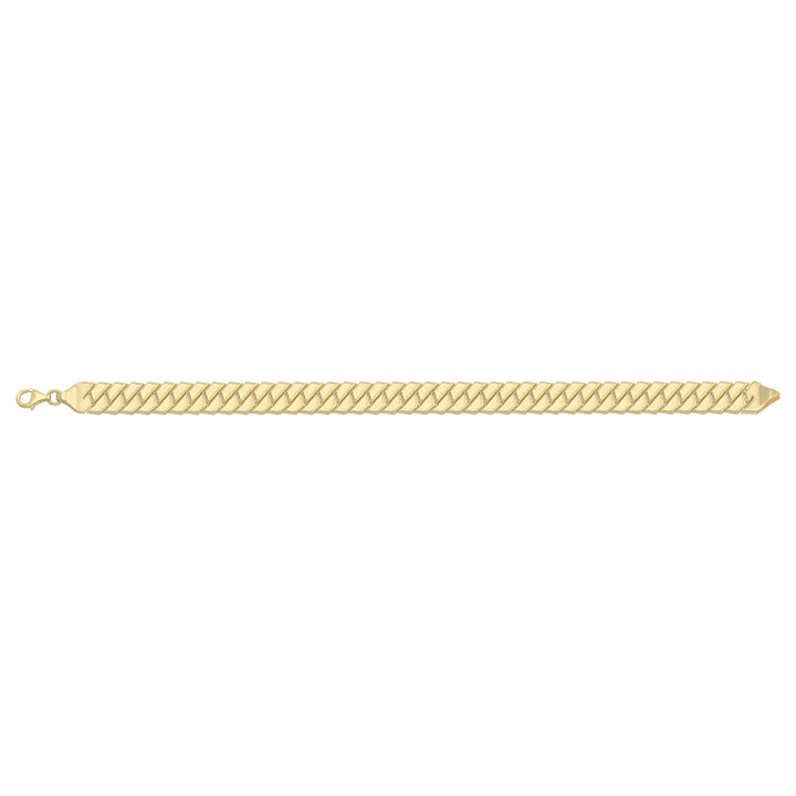 Solid gold curb bracelet, 9.50 g — shown square on a plain background.