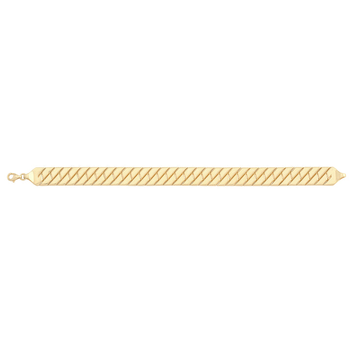 Solid gold braided bracelet, 12.35 g — shown square on a plain background.