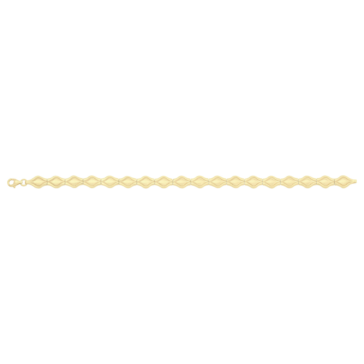 Solid gold fancy link bracelet, 7.25 g — shown square on a plain background.