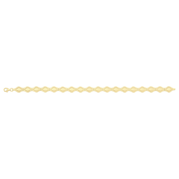 Solid gold fancy link bracelet, 7.25 g — shown square on a plain background.